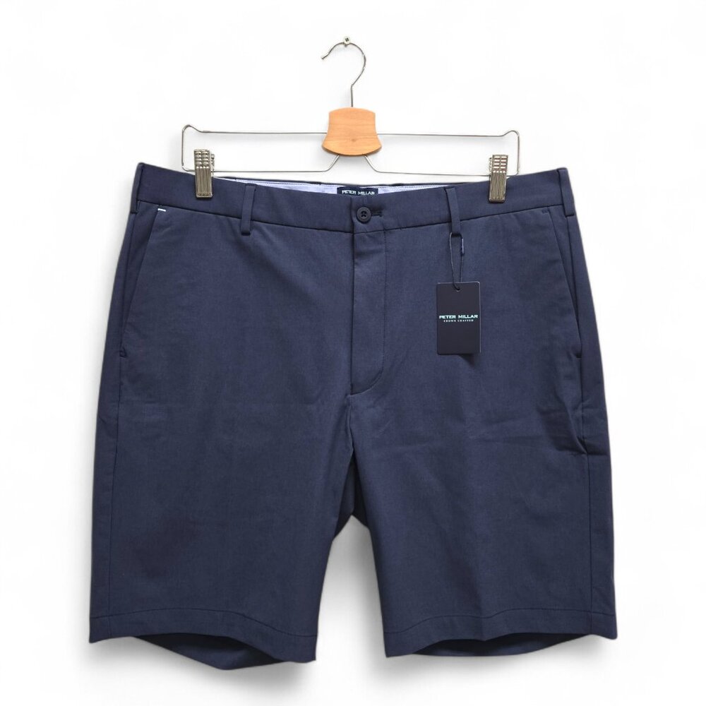 Peter Millar Men's Surge Performance Solid Golf Shorts Size 36 Blue NWT